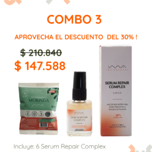 COMBO 3: 6 Serum Repair Complex y 6 sobres Hoja Moringa 5 gr
